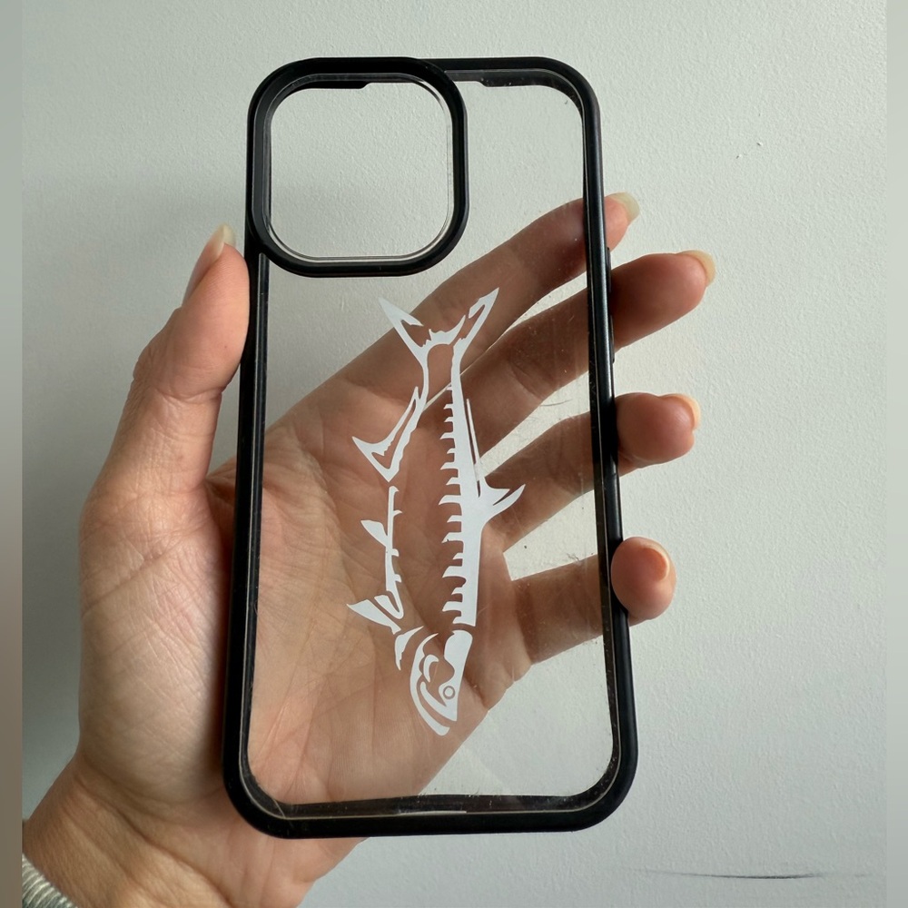 OtterBox Clear iPhone 16 Pro Case with Tarpon Fish Design Sticker